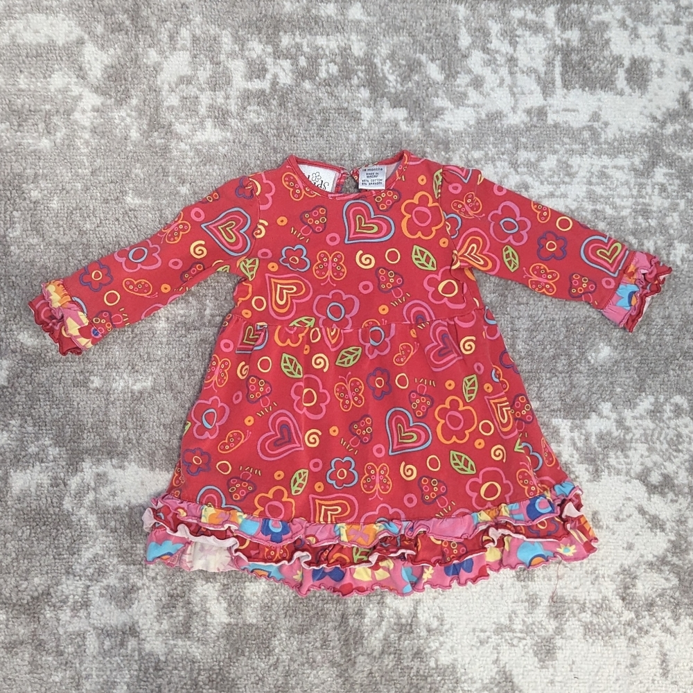 Red Toddler Dress with Hearts